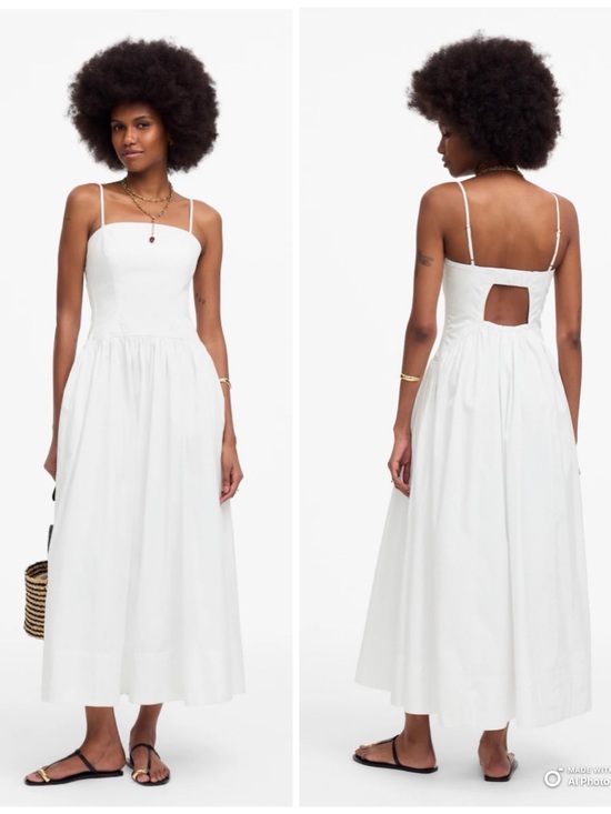 Madewell Dresses & Skirts - Madewell White Poplin Seamed Maxi Dress Size 14 NWT White Cotton Summer Dress